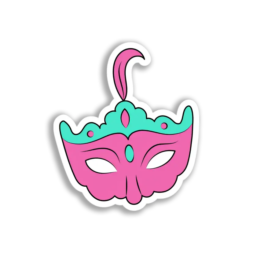 Pink Carnival Mask Sticker