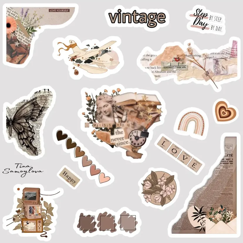 Vintage Retro Aesthetic Stickers
