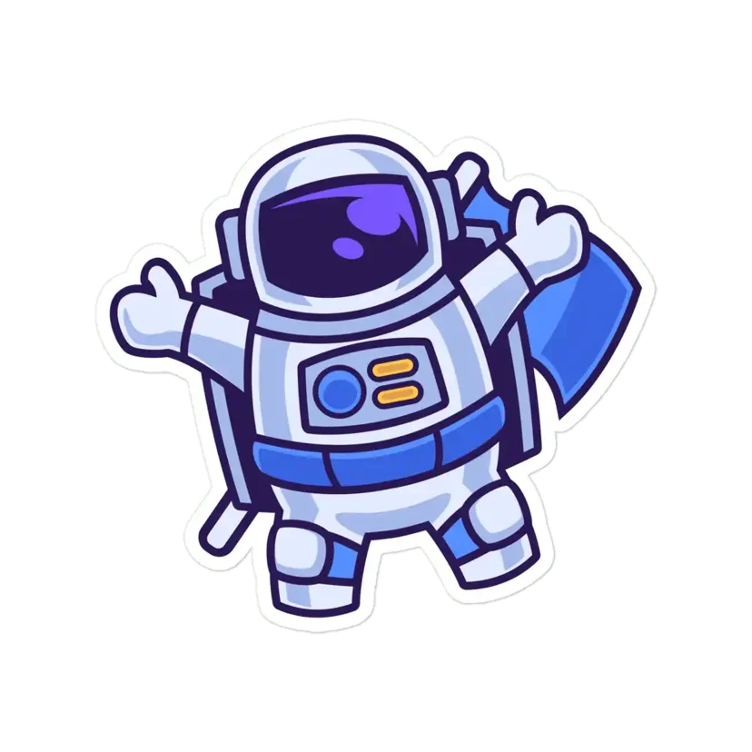 Astronaut Floating Sticker