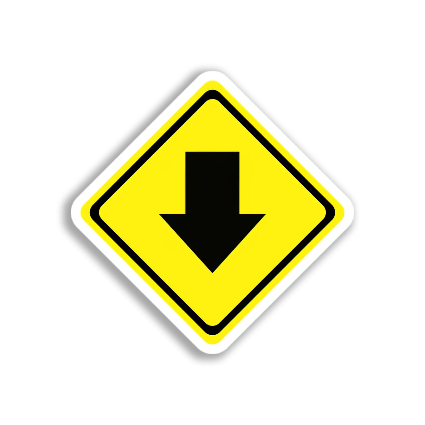 Downward Arrow Sign Sticker