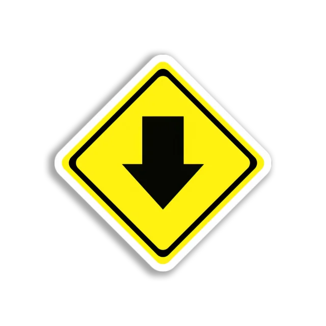 Downward Arrow Sign Sticker