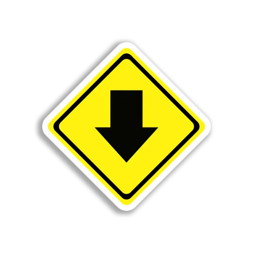 Downward Arrow Sign Sticker