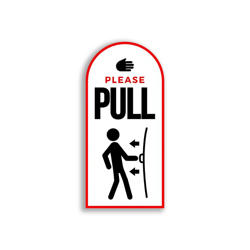 Please Pull the Door Sticker