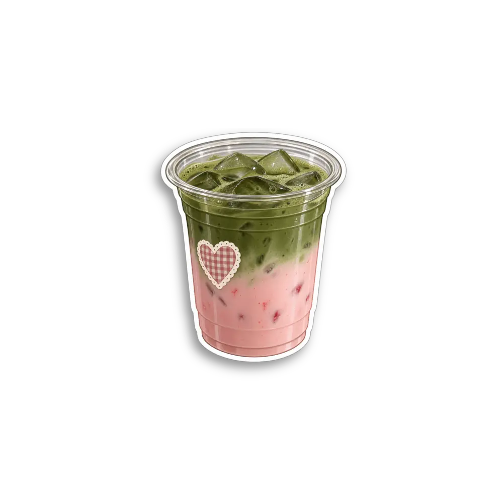 Iced Strawberry Matcha Sticker