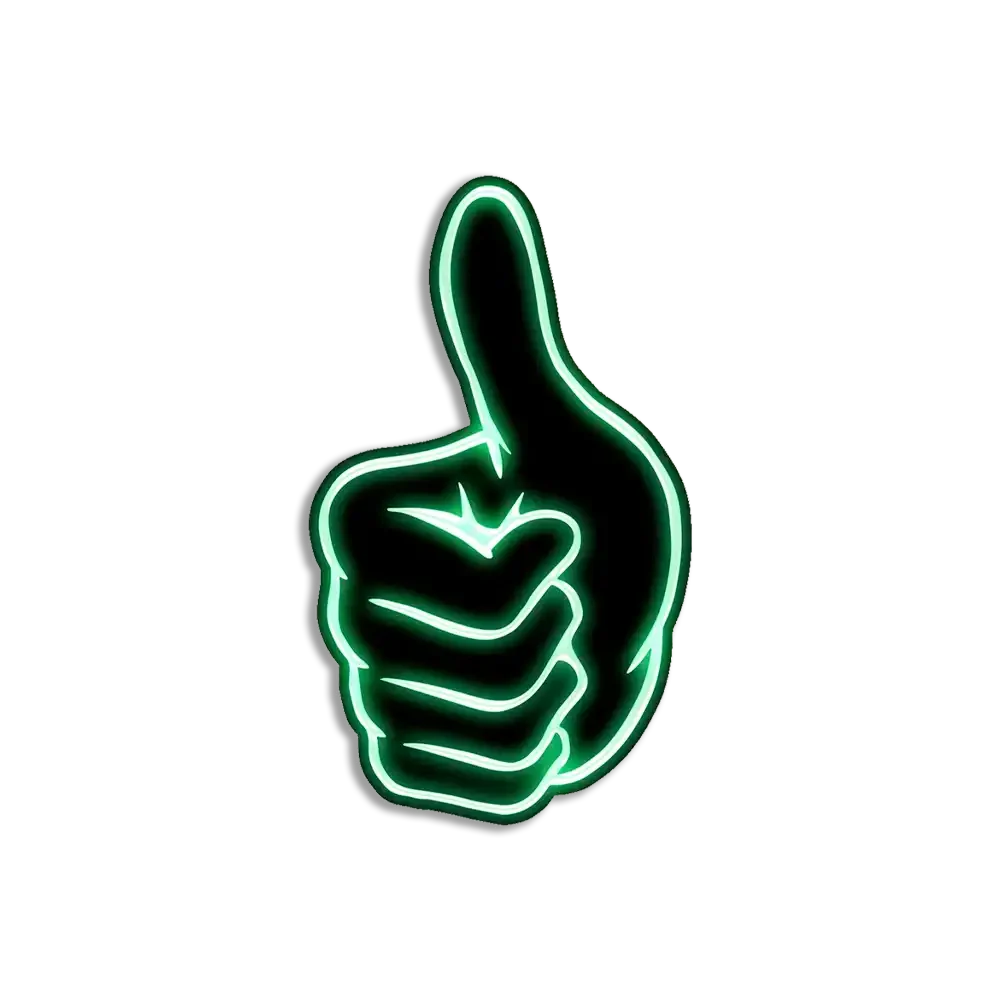 Neon Thumbs Up Sticker