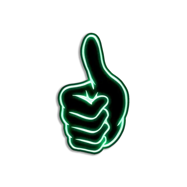 Neon Thumbs Up Sticker
