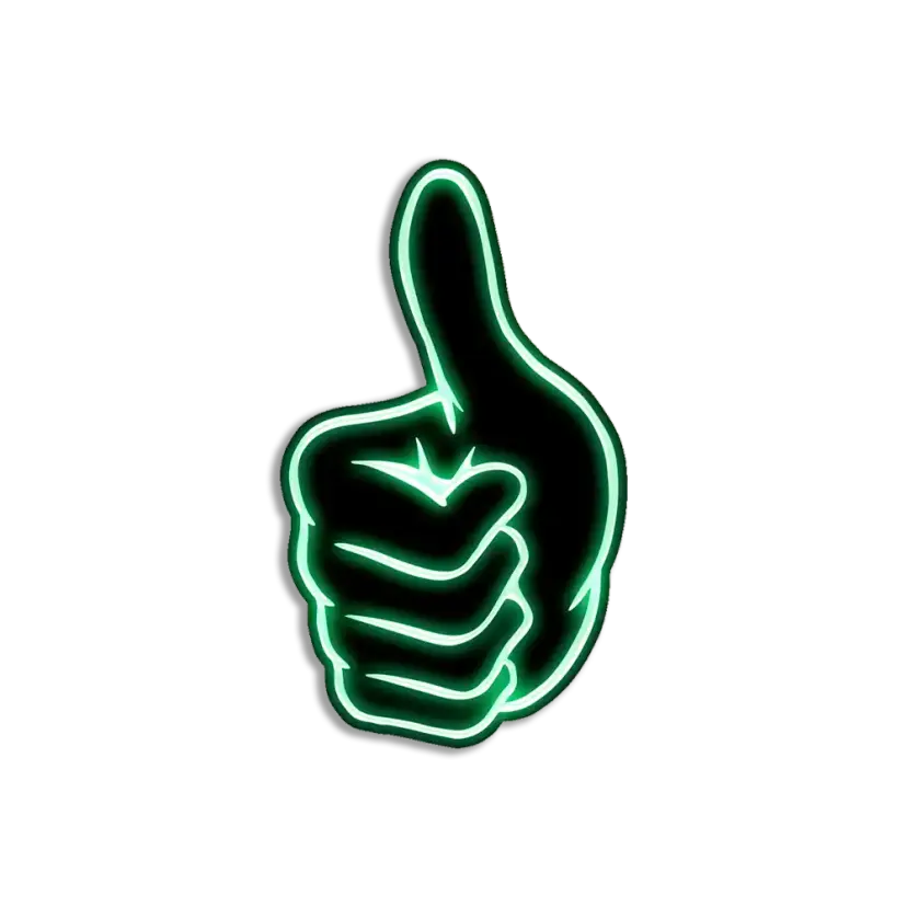 Neon Thumbs Up Sticker
