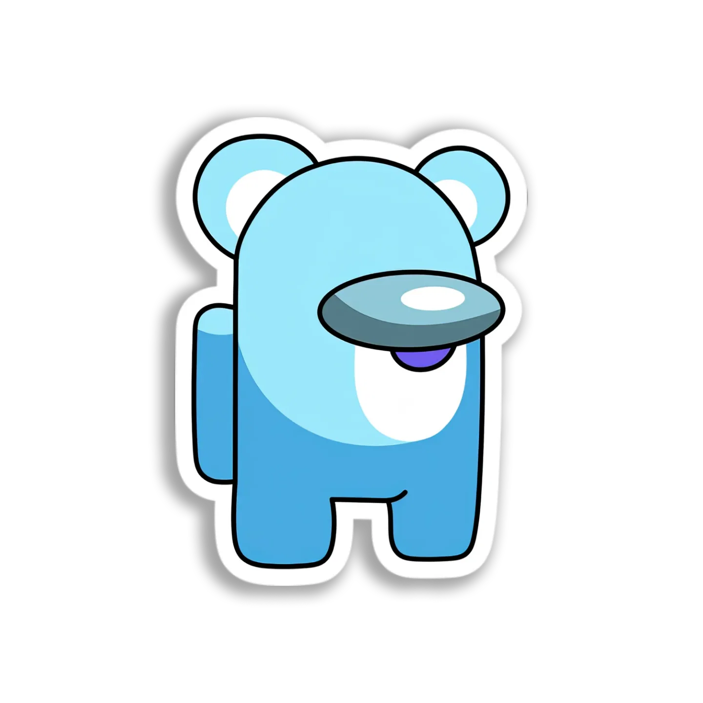 Light Blue Bear Crewmate Sticker