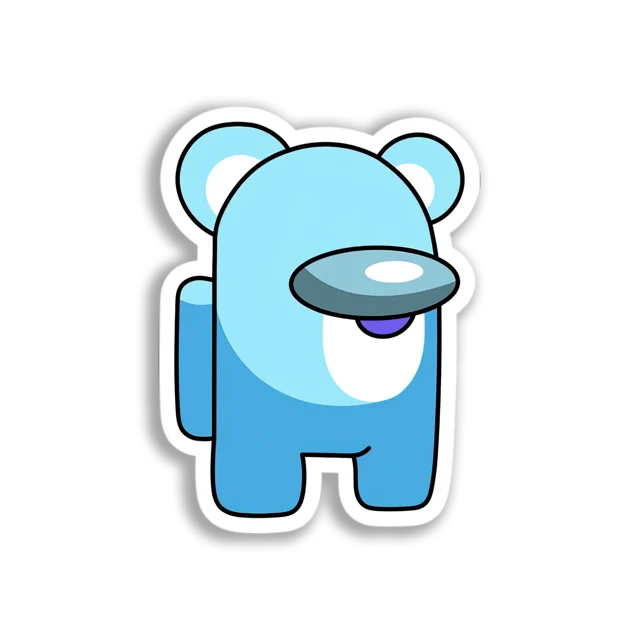 Light Blue Bear Crewmate Sticker