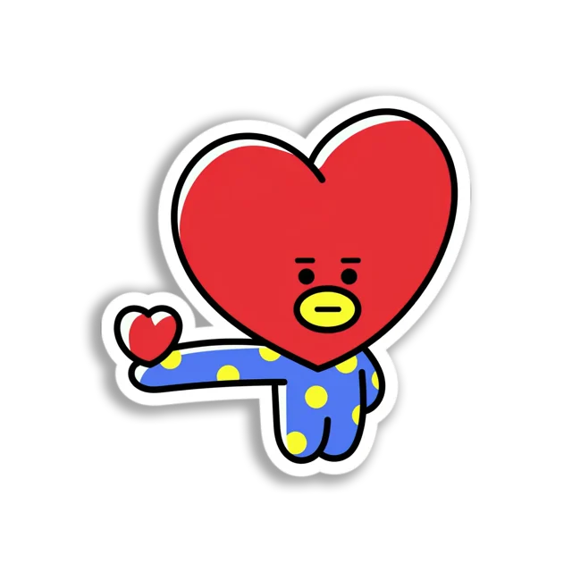 BT21 Tata Heart Sticker