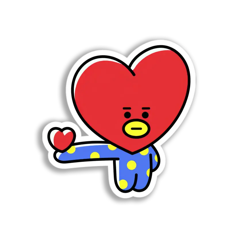 BT21 Tata Heart Sticker