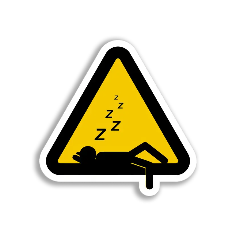 Sleeping Hazard Warning Sticker