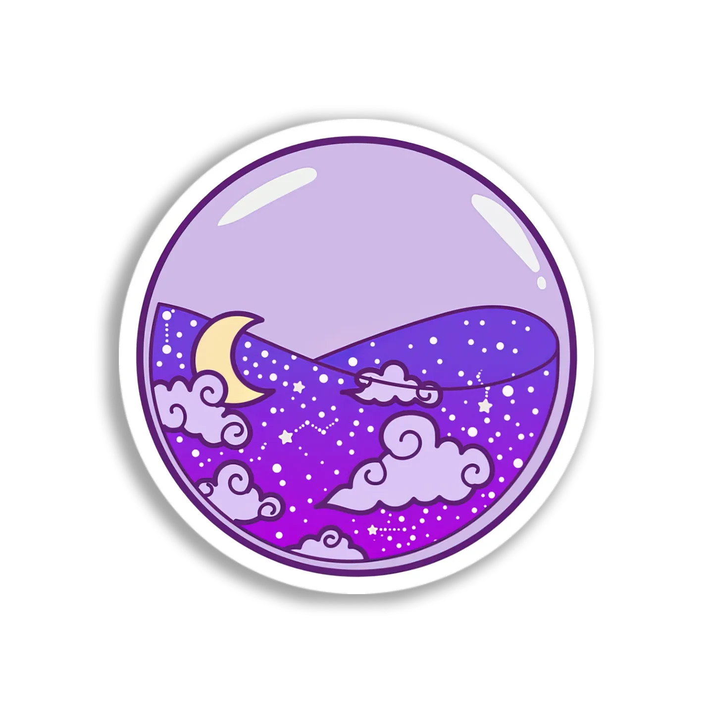 Purple Night Sky Dome Sticker