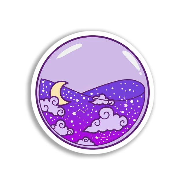 Purple Night Sky Dome Sticker
