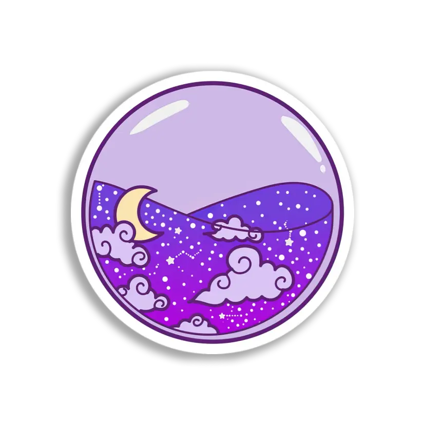 Purple Night Sky Dome Sticker