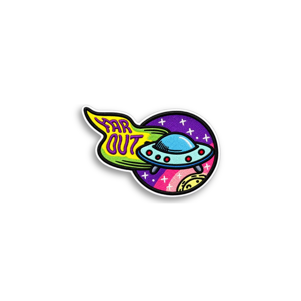 Retro UFO Patch Sticker