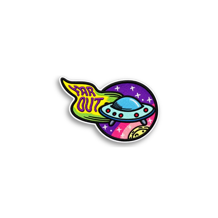 Retro UFO Patch Sticker