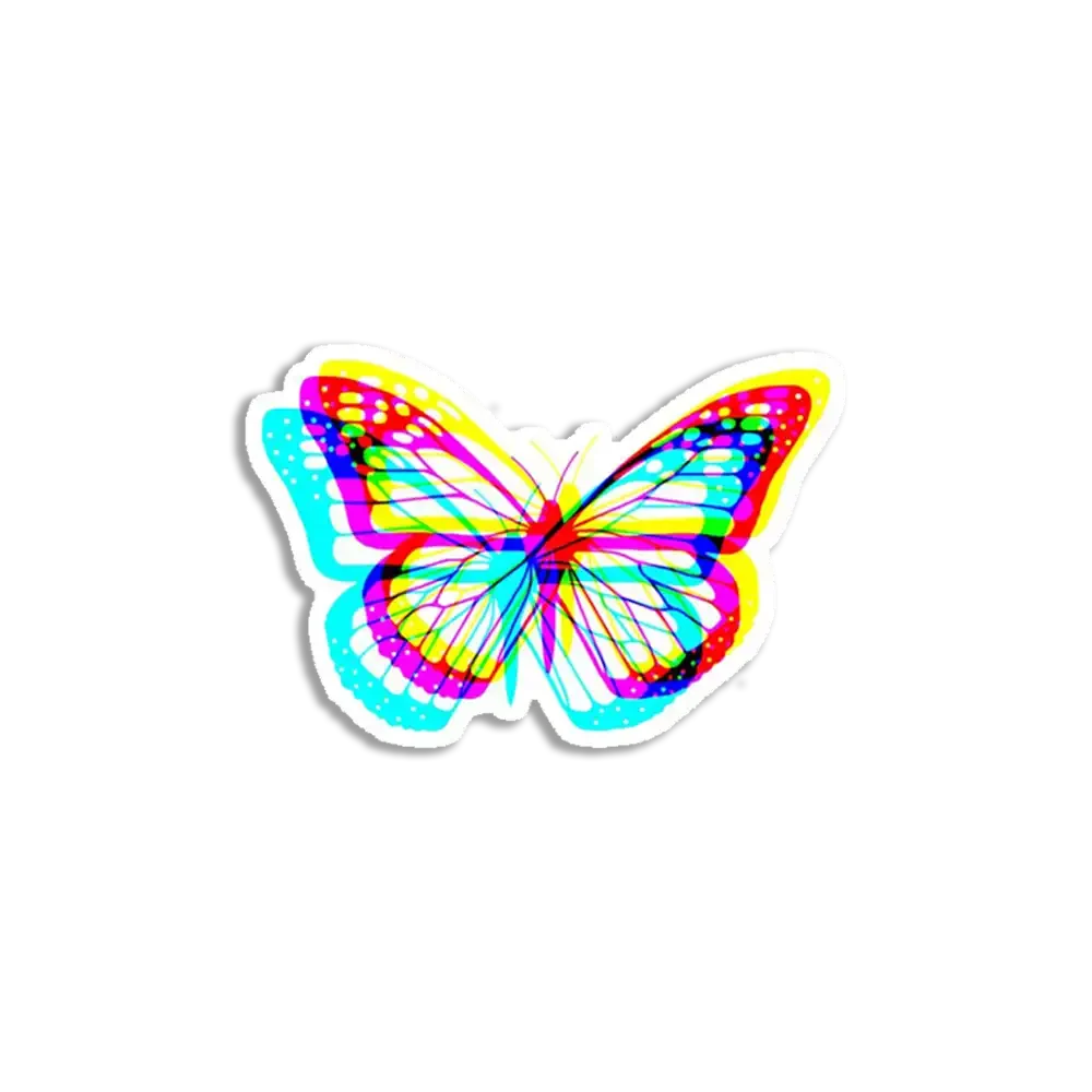 Glitch butterfly Sticker