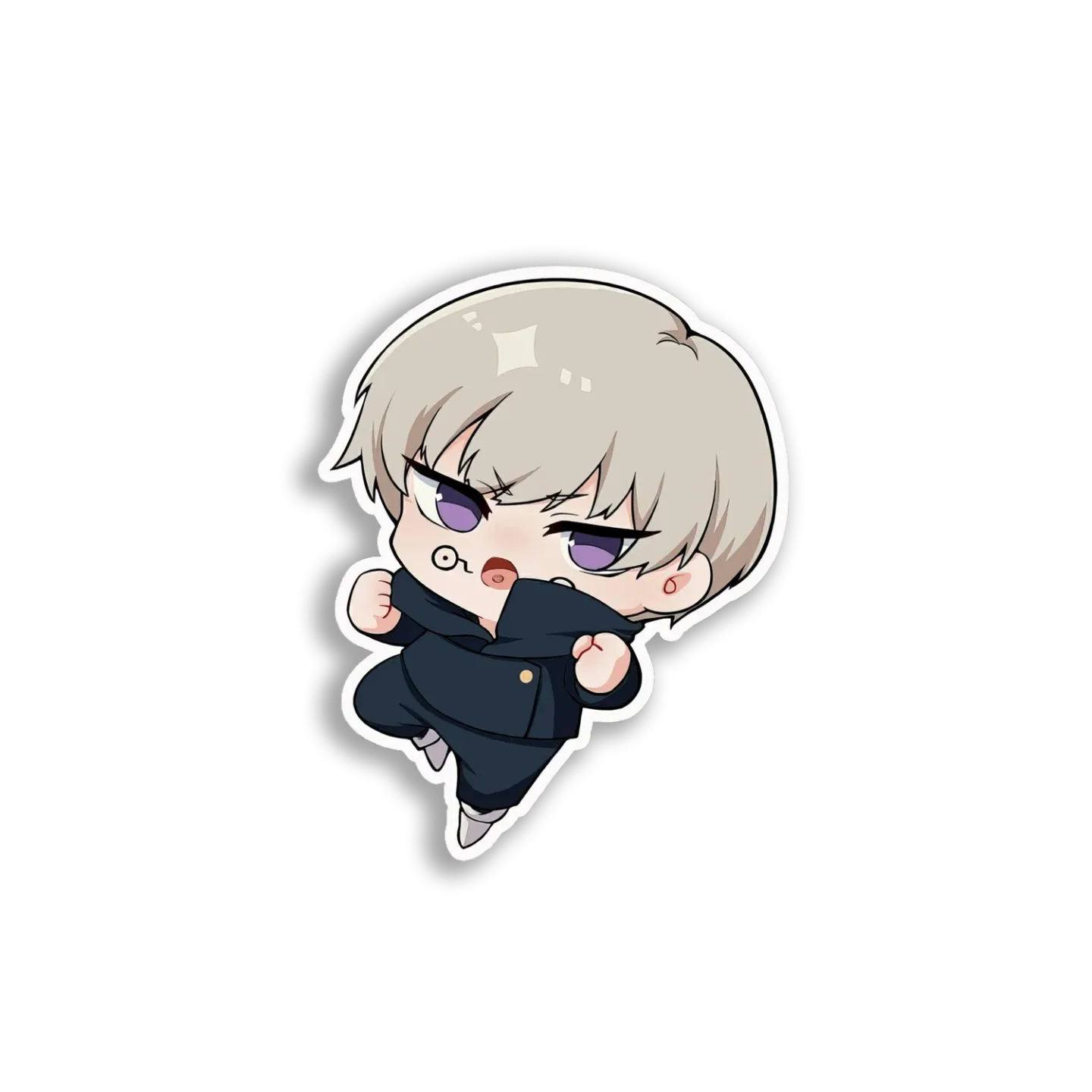 Angry Anime Boy Chibi Sticker