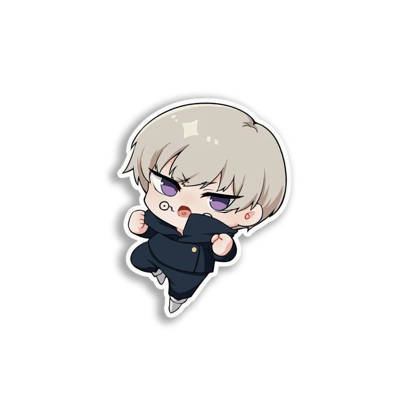 Angry Anime Boy Chibi Sticker