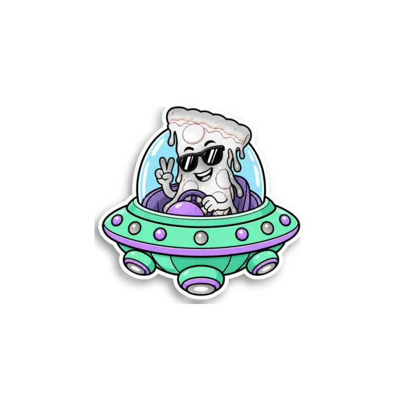 Pizza UFO Variant 2 Sticker