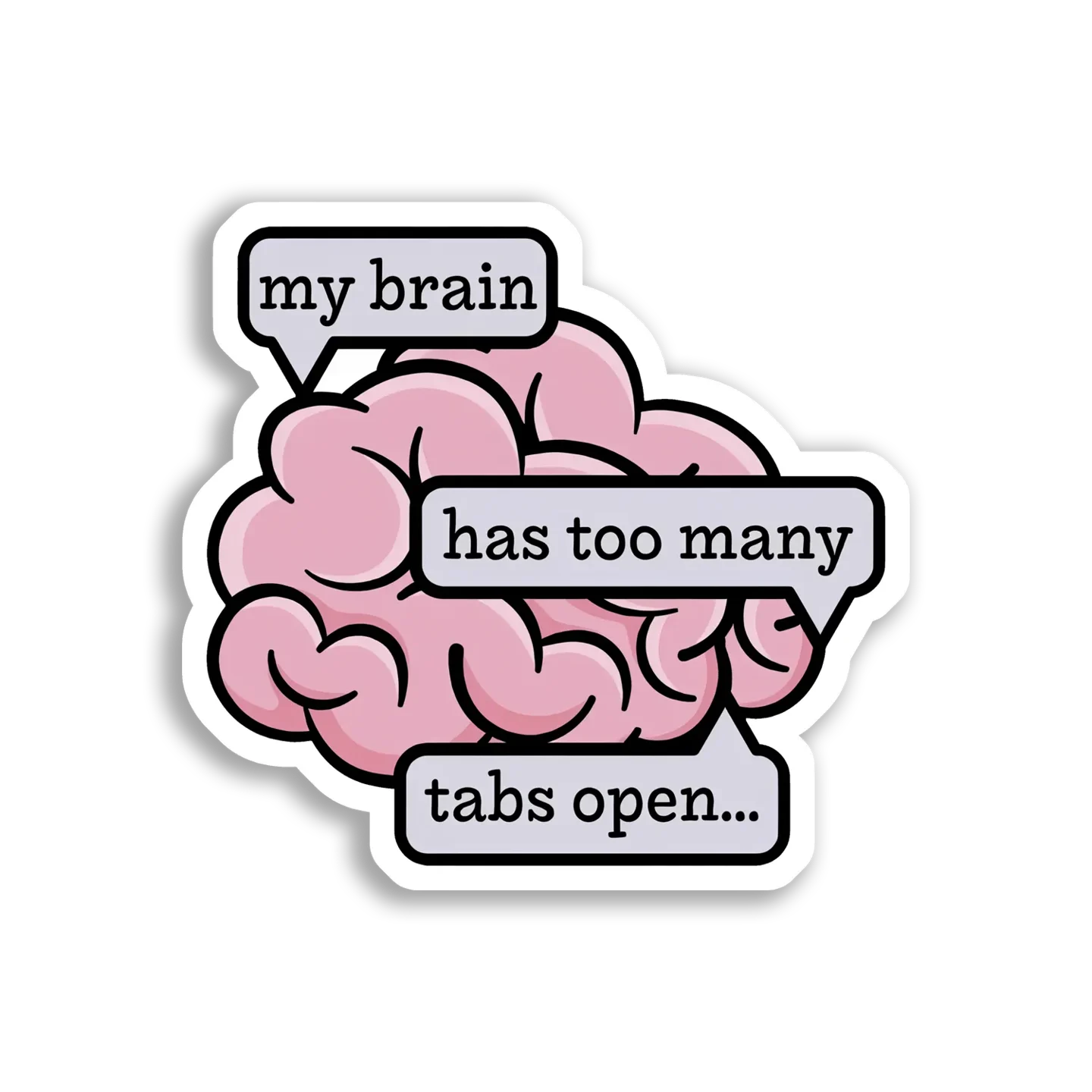 My Brain Has Too Many Tabs Open Sticker