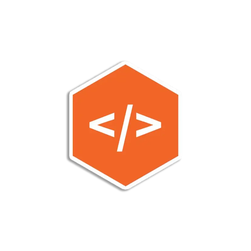 HTML White Hexagon Sticker