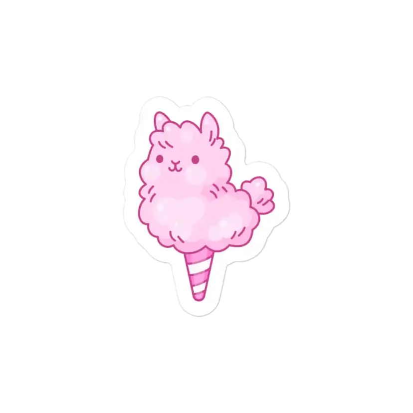 Cotton Candy Llama Sticker