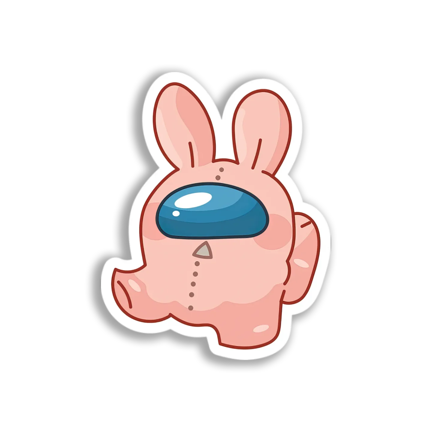 Pink Bunny Crewmate Sticker