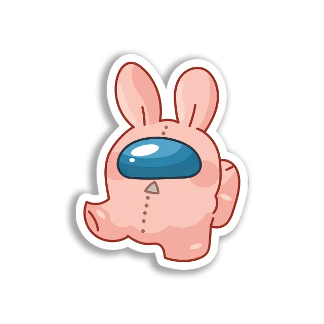 Pink Bunny Crewmate Sticker
