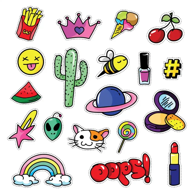 Girl Fashion Patch Stickers