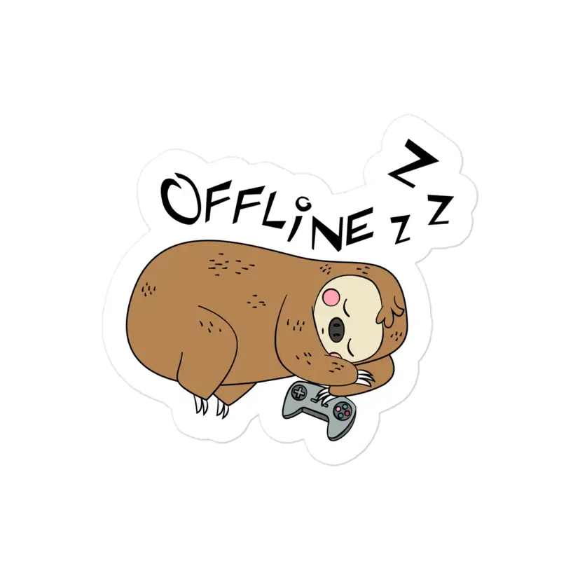 Offline Sleeping Sloth Sticker
