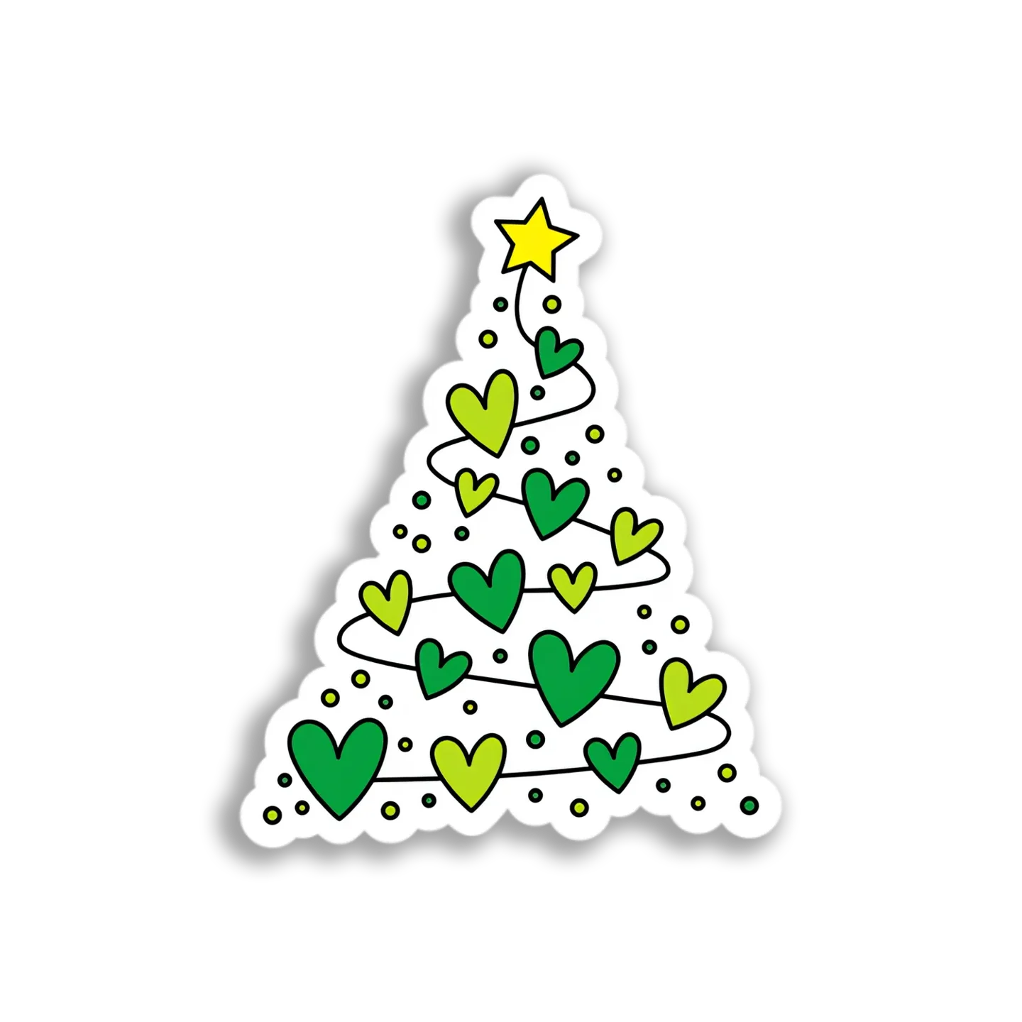 Heart Christmas Tree Sticker