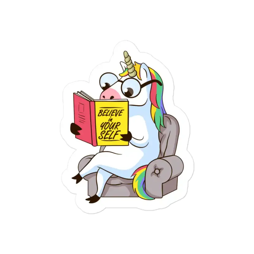 Unicorn Believe in Yourself Book Sticker