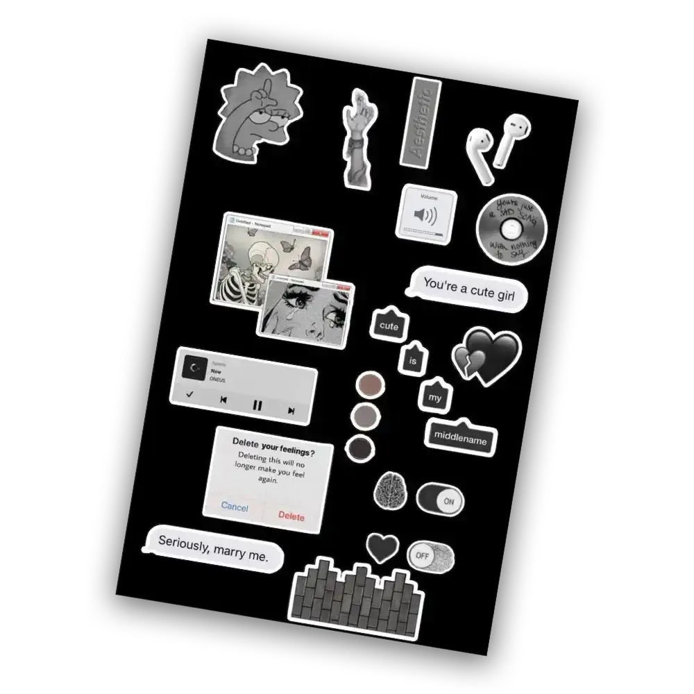 Black Aesthetic  - Mini Sticker Sheet