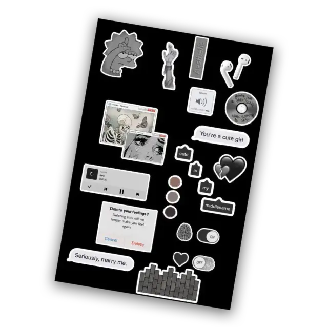 Black Aesthetic  - Mini Sticker Sheet