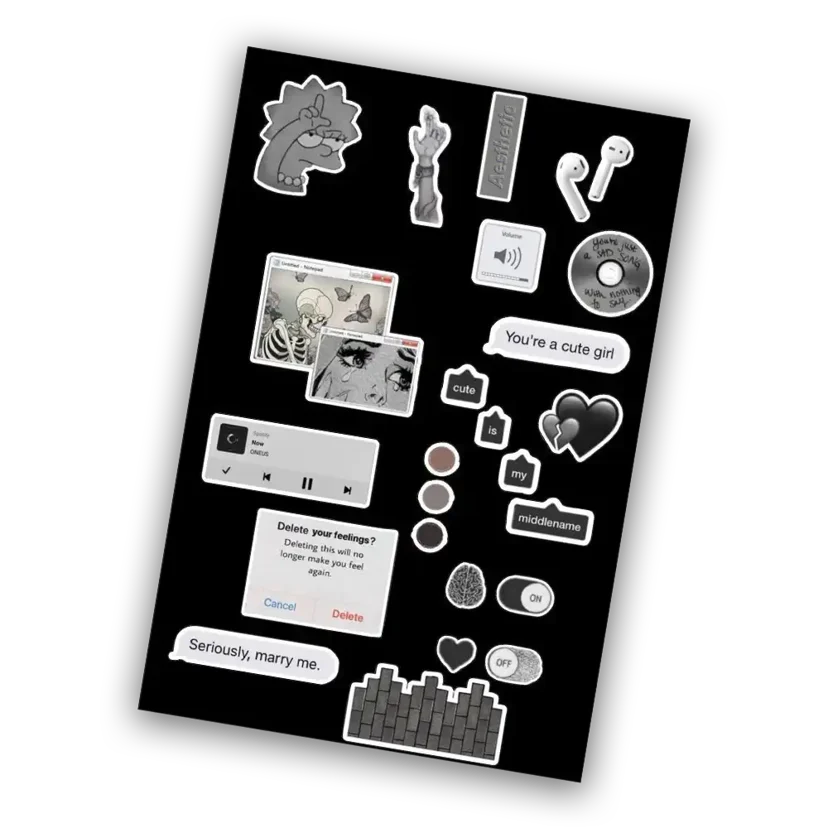Black Aesthetic  - Mini Sticker Sheet
