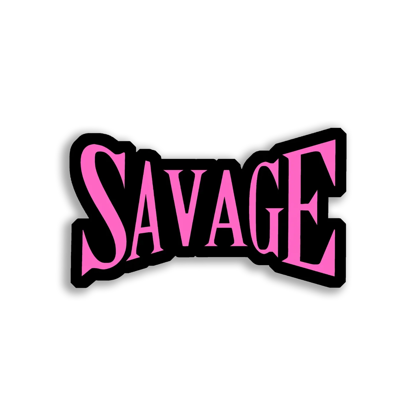 Savage Pink and Black Text Sticker