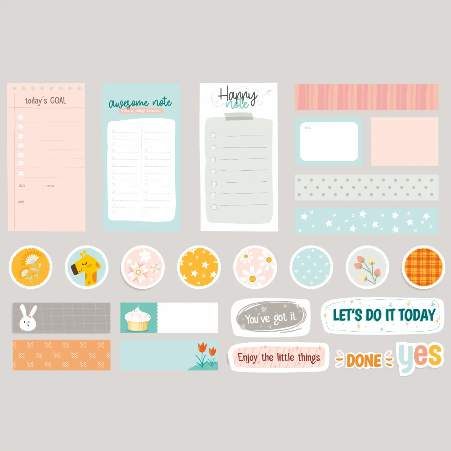Planner scrapbook Aesthetic Stickers