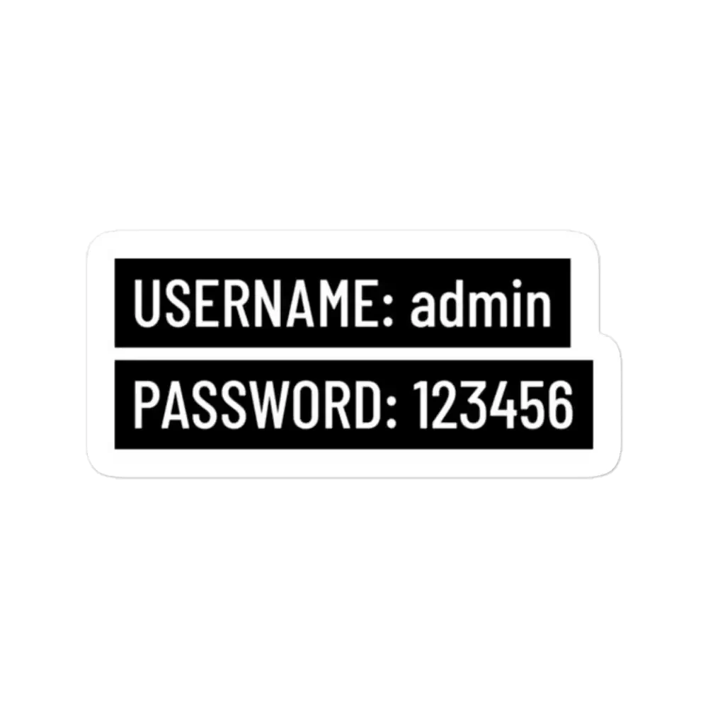 Username Password Programmer Sticker
