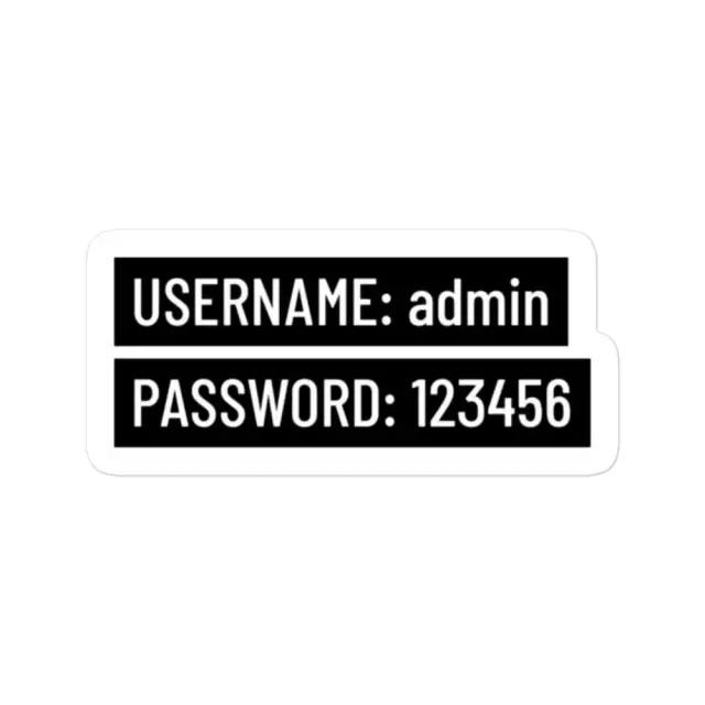 Username Password Programmer Sticker