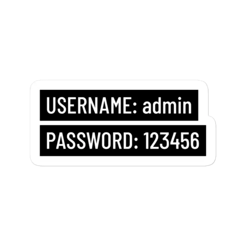 Username Password Programmer Sticker