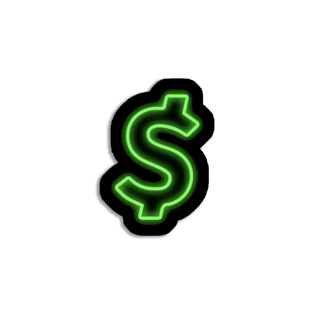 Neon Dollar Sign Sticker