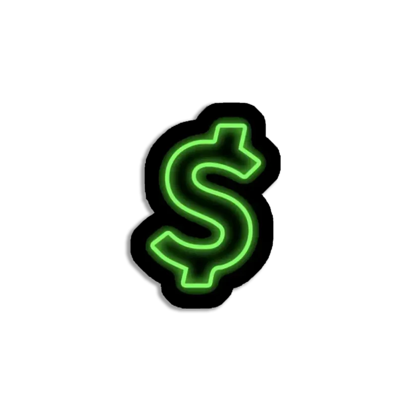 Neon Dollar Sign Sticker
