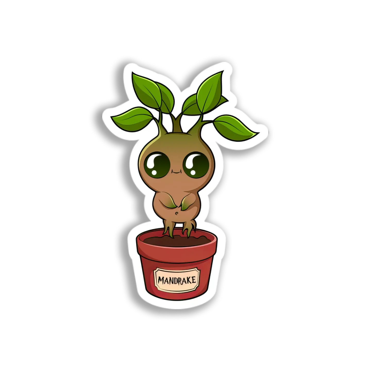 Cute Mandrake Plant Sticker