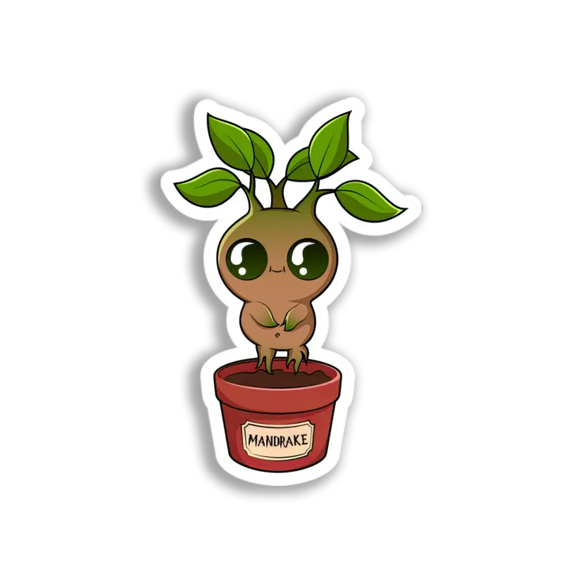 Cute Mandrake Plant Sticker
