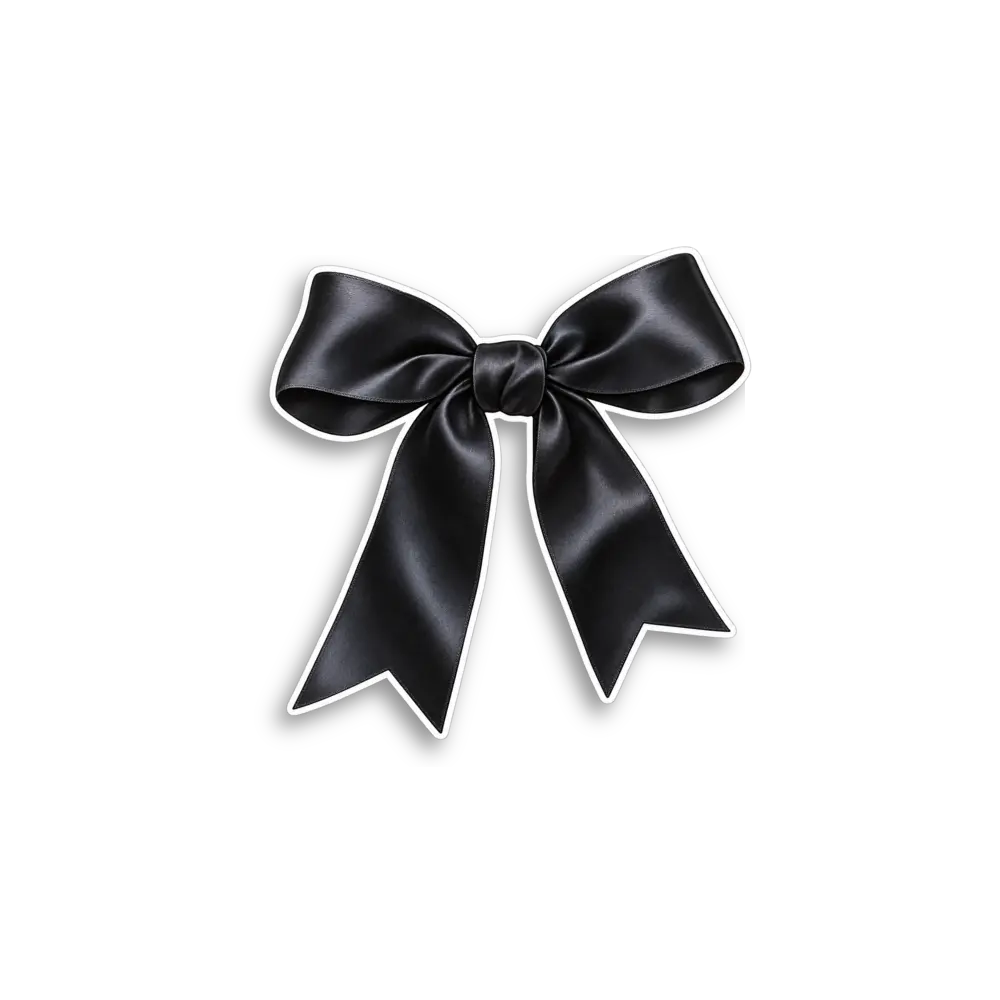 Black Ribbon Bow Sticker