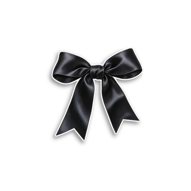 Black Ribbon Bow Sticker