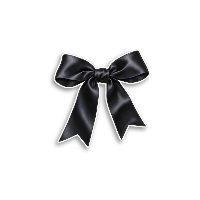 Black Ribbon Bow Sticker