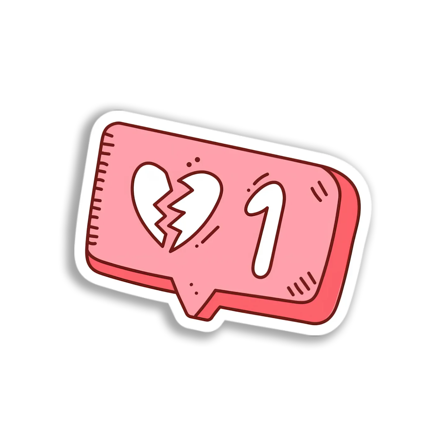 Broken Heart Notification Sticker